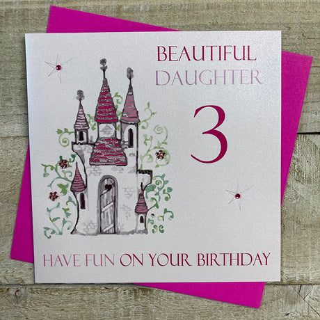 White Cotton Daughter 3rd Birthday Card