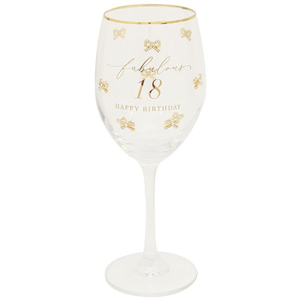Heart Design 18th Birthday Wine Glass