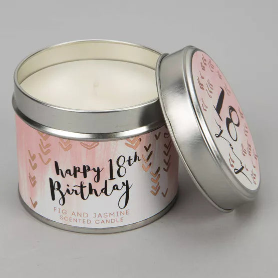 18th Birthday Tin Candle - Fig & Jasmine