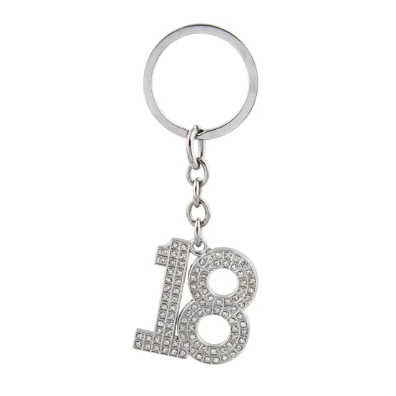 18th Birthday Crystal Keyring