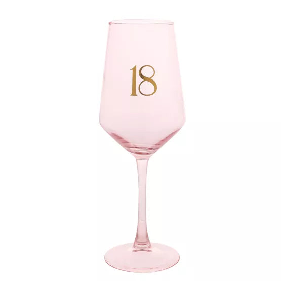 18th Confetti Wine Glass