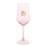 18th Confetti Wine Glass