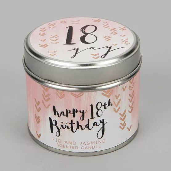 18th Birthday Tin Candle - Fig & Jasmine