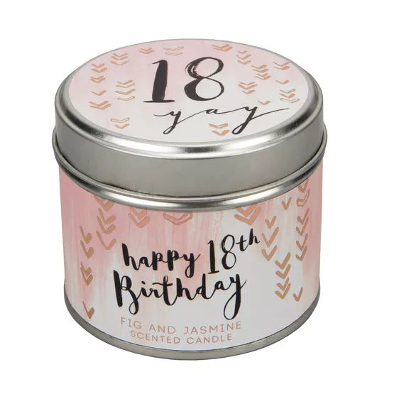 18th Birthday Tin Candle - Fig & Jasmine