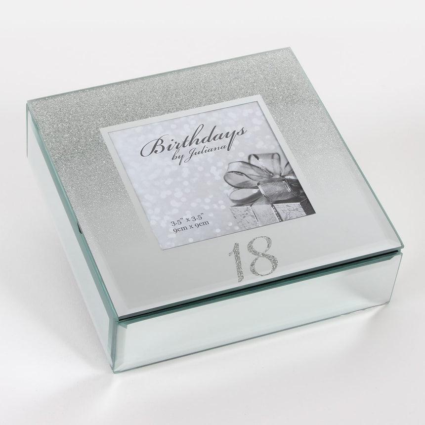 18th Birthday Glitter Mirror Trinket Box