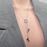 Miss Dee Silver Necklace with Clover and 2 Hearts