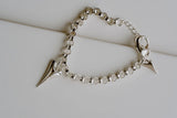 Miss Dee Chunky Silver Bracelet with Solid Heart