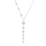 Constellation Multi Drop Stars Necklace - Silver