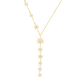 Constellation Multi Drop Stars Necklace - Gold