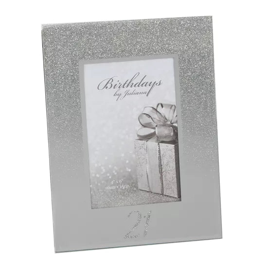 21st Birthday 4" X 6" Glitter Photo Frame