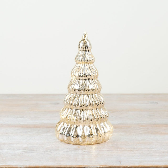 Ribbed Christmas Tree in Gold 23cm