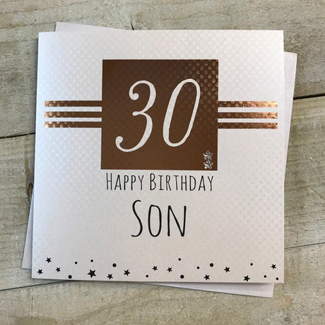 White Cotton Son 30th Birthday Card