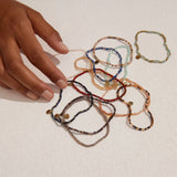 Pilgrim Gold and Sky Blue Indie Bracelet