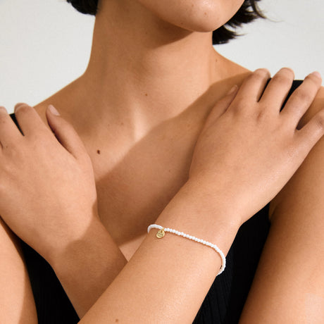 Pilgrim Gold and White Indie Bracelet