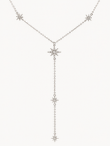 Long Silver Starburst Necklace