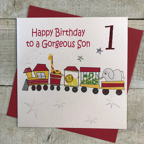 White Cotton Son 1st Birthday Card