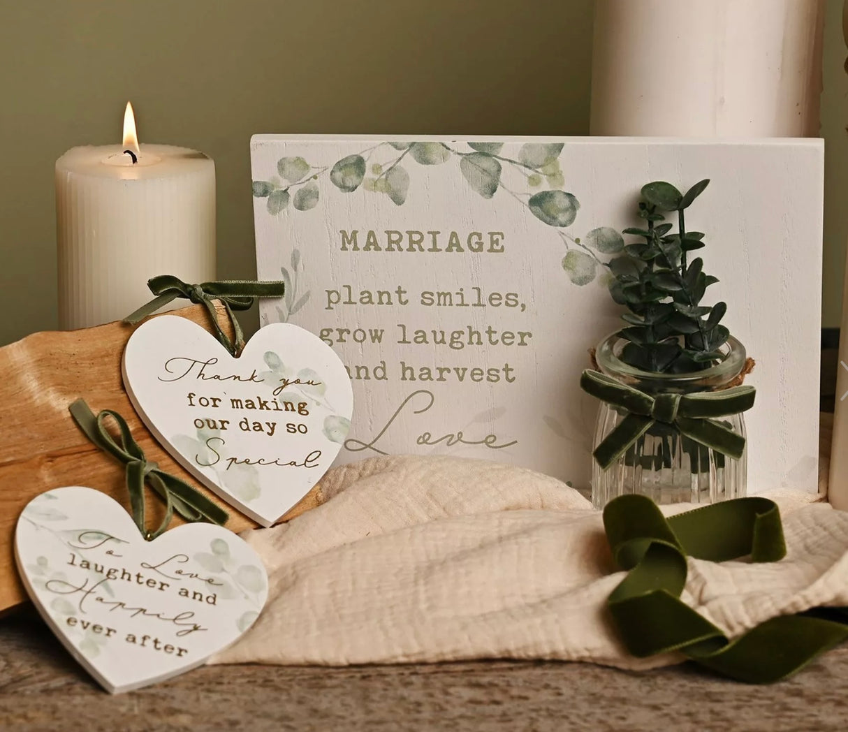 'Love, Laughter & Happily Ever After' Hanging Heart