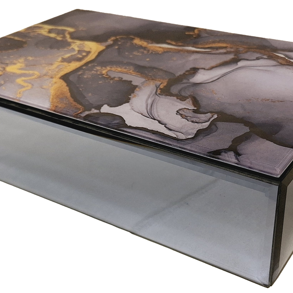 Molten Gold Effect Glass Jewel Box - Large – Scarlet Ribbons