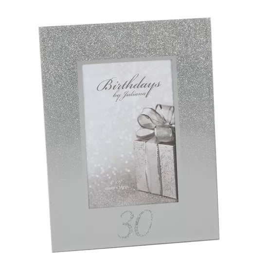 30th Birthday 4" X 6" Glitter Photo Frame