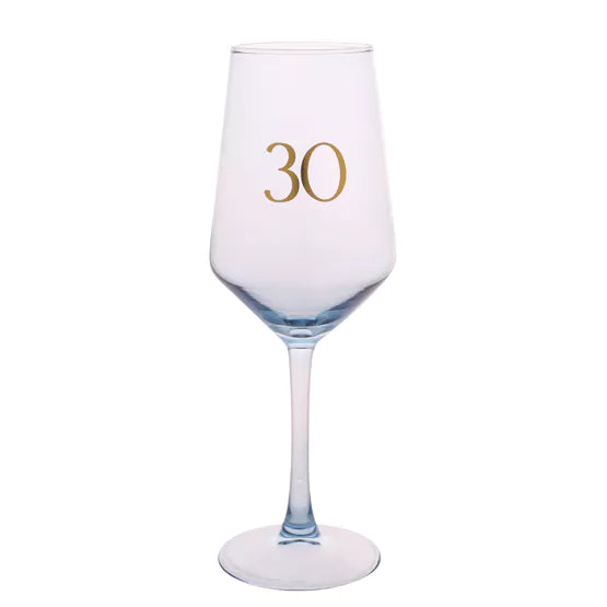 30th Confetti Wine Glass