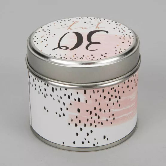 30th Birthday Tin Candle - Rose & Violet