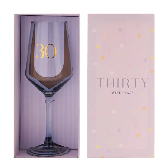 30th Confetti Wine Glass