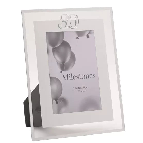 30th Birthday 4" X 6" Mirror Photo Frame