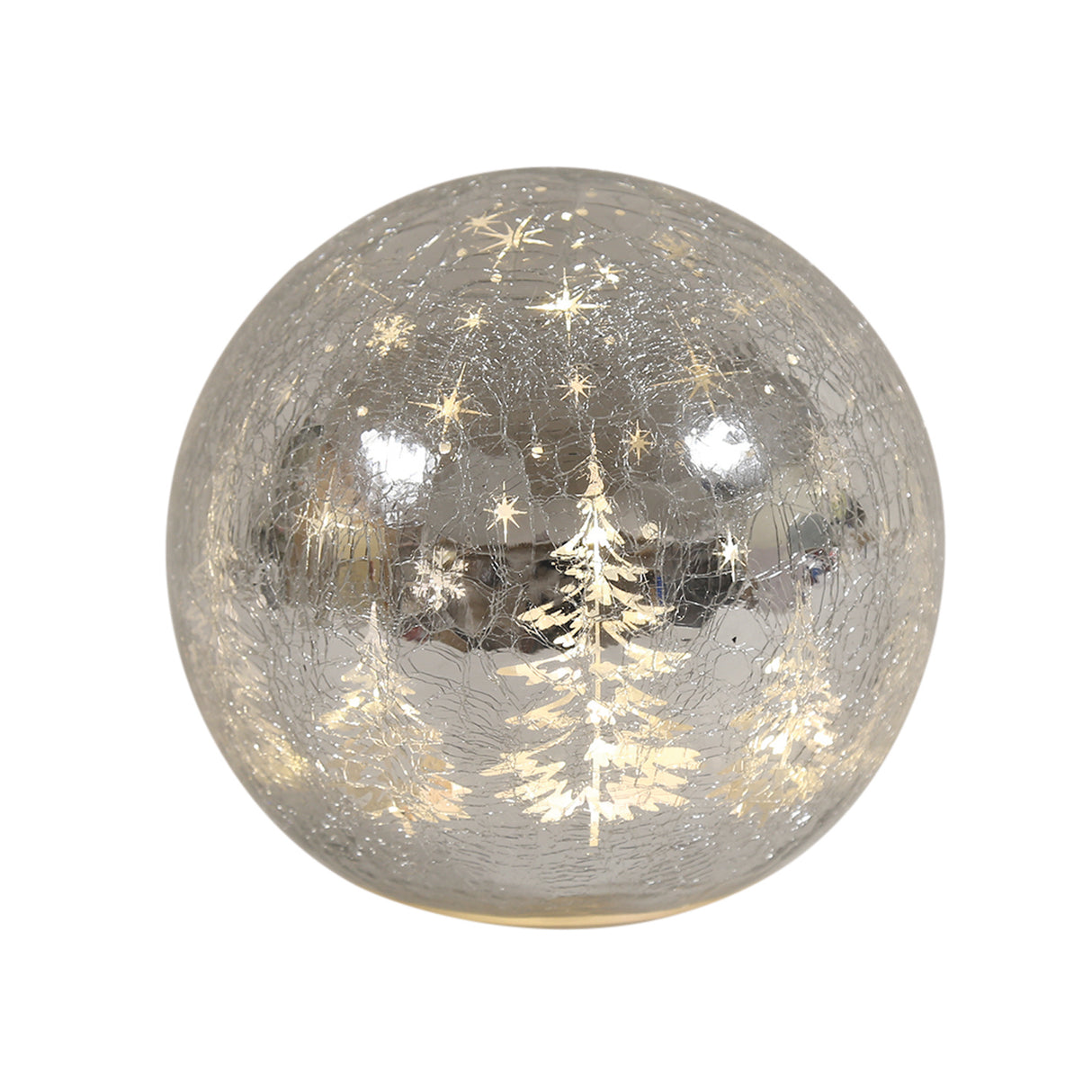 LED Silver Crackle Ball - 15cm