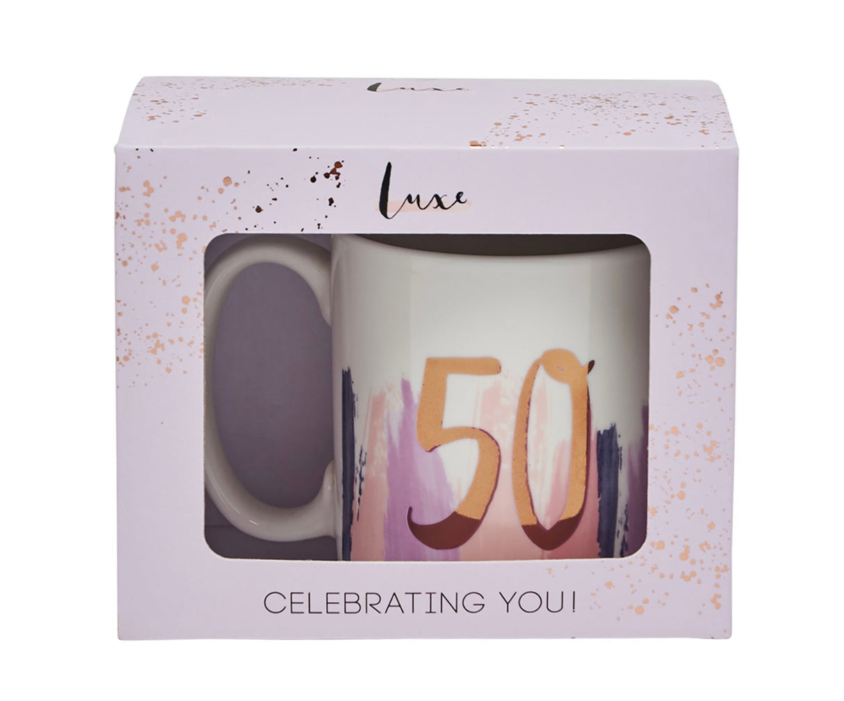 50th Birthday Brushstrokes Mug