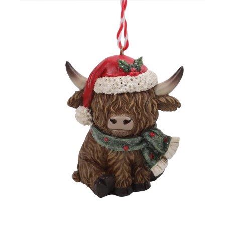 Highland Cow Hat Tree Dec 8cm