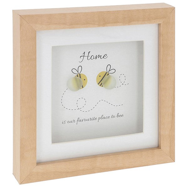 Pebble Glass Square Plaque "Bee"
