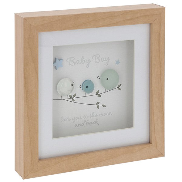 Pebble Glass Square Plaque "Baby Boy"