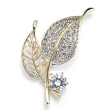 Magnetic Leaves Brooch Gold