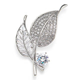 Magnetic Leaves Brooch Silver