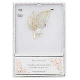 Magnetic Leaves Brooch Gold