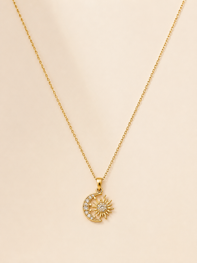 Baby Moon Star Gold Necklace