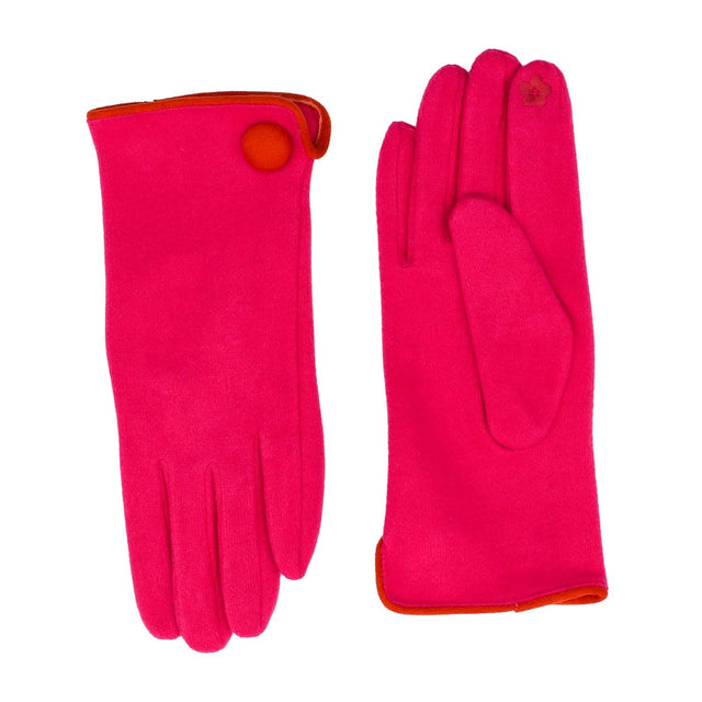 Button Detail Gloves - Pink