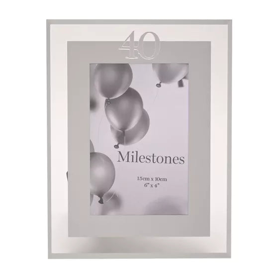 40th Birthday 4" X 6" Mirror Photo Frame