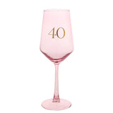 40th Confetti Wine Glass