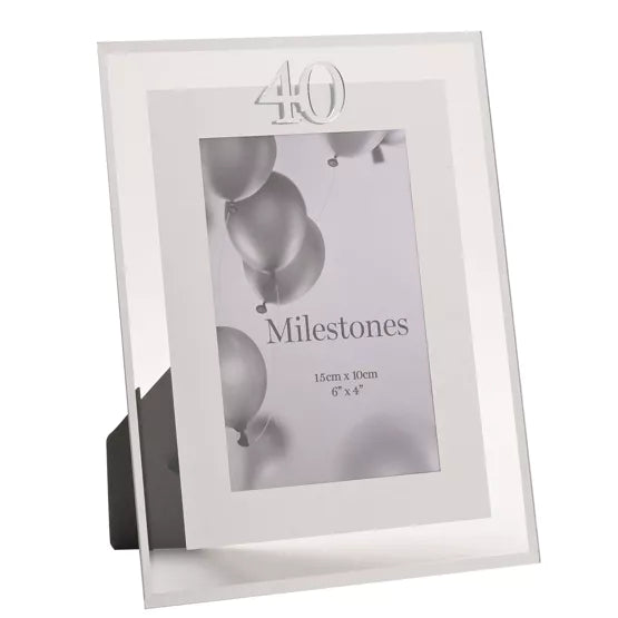 40th Birthday 4" X 6" Mirror Photo Frame