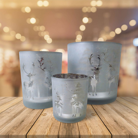 Two Deer Votive 10x12.4cm