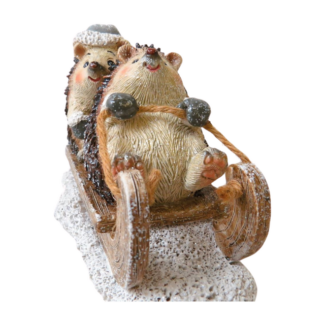 Hedgehogs On Sleigh 15cm
