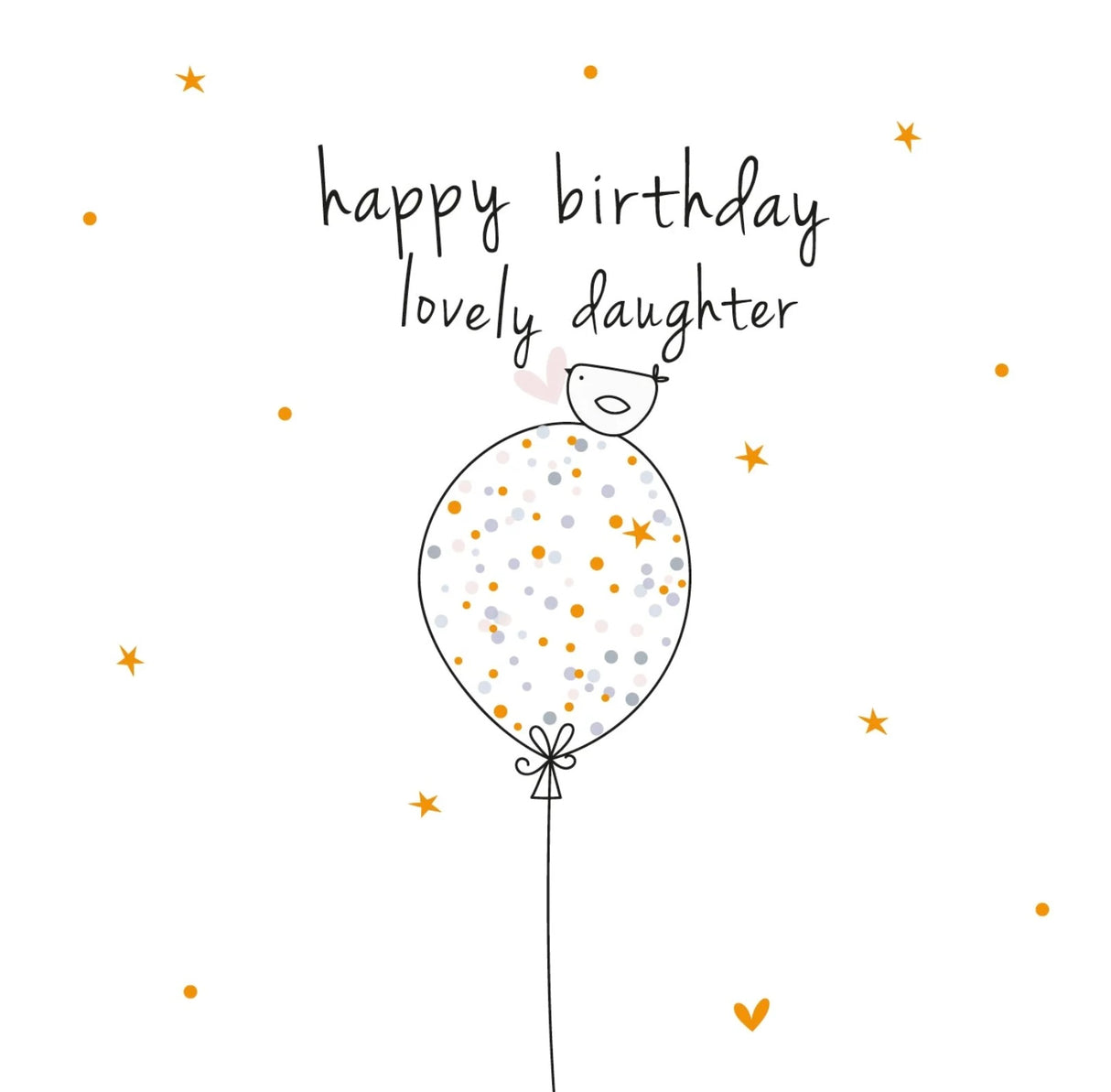 Lovely Daughter Birthday Card - Balloon & Bird