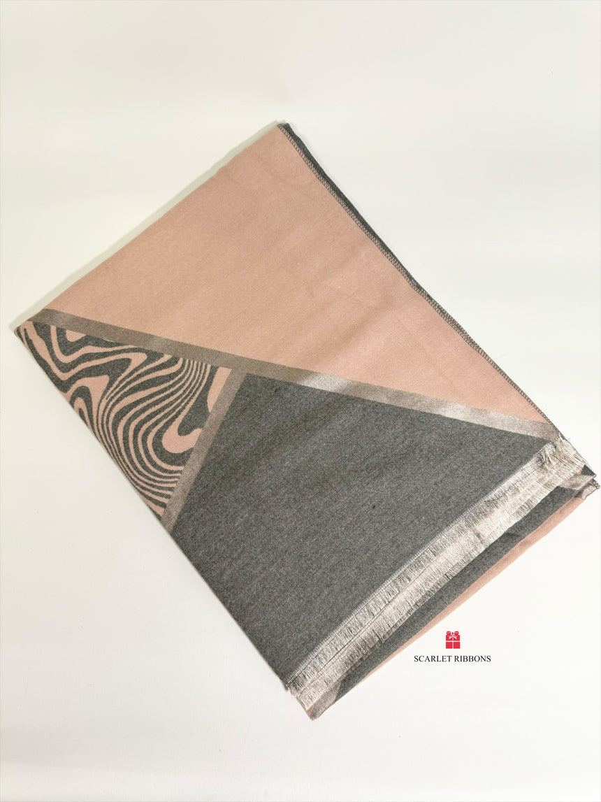 Wave Scarf Pink and Grey