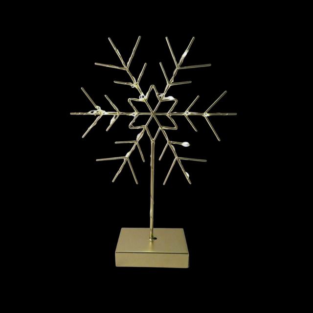 LED Light Up Gold Snowflake 32cm