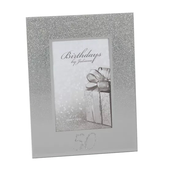 50th Birthday 4" X 6" Glitter Photo Frame