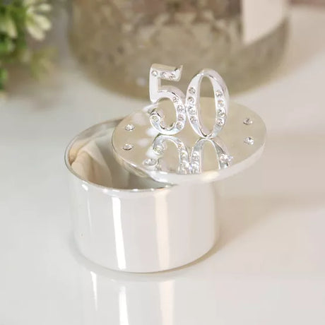 50th Birthday Trinket Box with Crystal