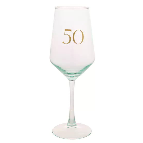 50th Confetti Wine Glass