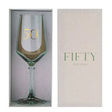 50th Confetti Wine Glass