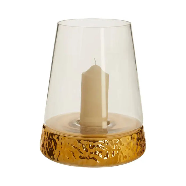 Martele Gold Hurricane Candle Holder - Large